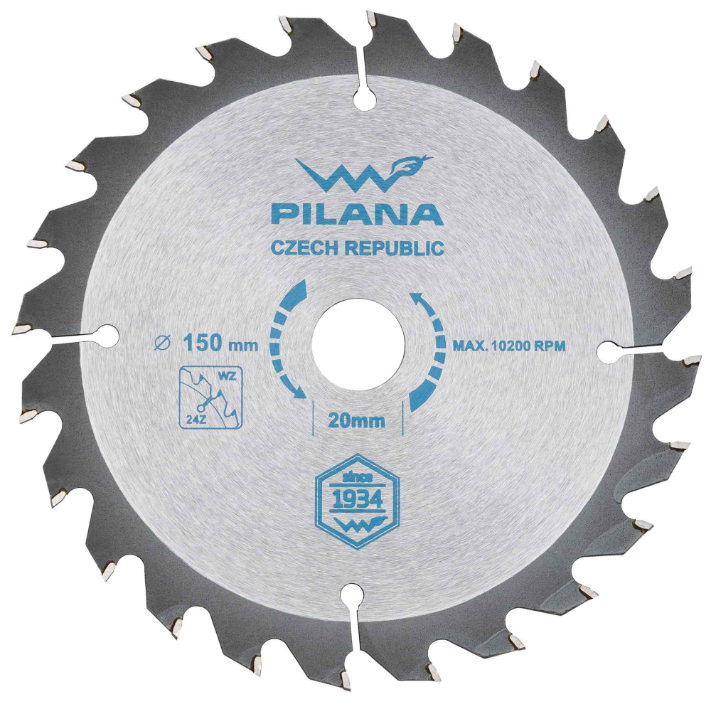 Pílový kotúč s SK plátkami 150x2,0x20 zuby 24 WZ, PILANA