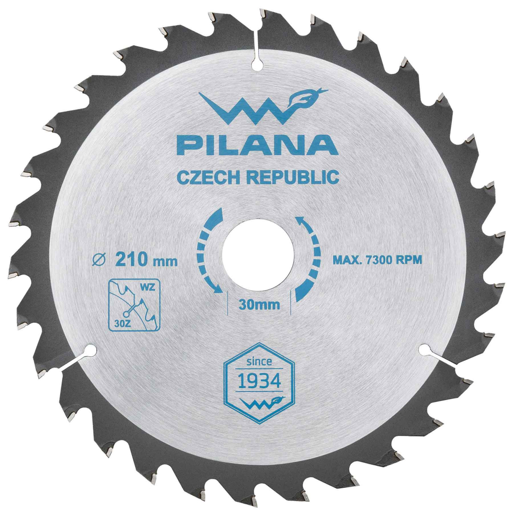 Pílový kotúč s SK plátkami 210x2,2x30 zuby 30 WZ, PILANA