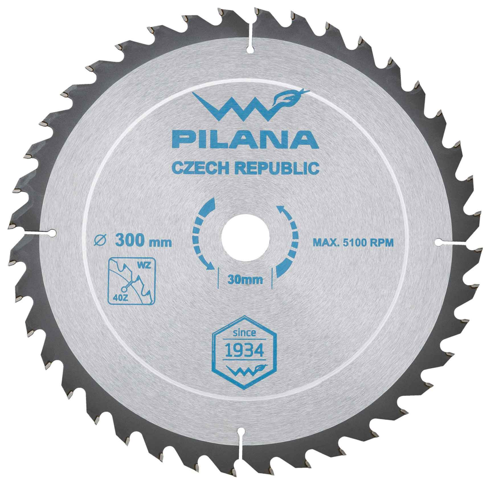 Pílový kotúč s SK plátkami 300x2,8x30 zuby 40 WZ, PILANA