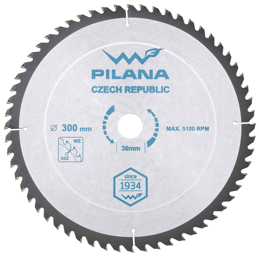 Pílový kotúč s SK plátkami 300x2,8x30 zuby 60 WZ, PILANA