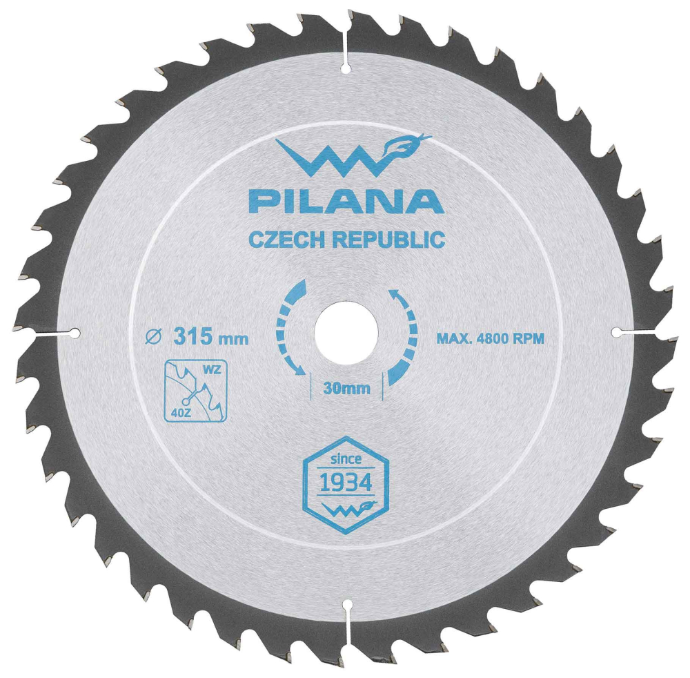 Pílový kotúč s SK plátkami 315x2,8x30 zuby 40 WZ, PILANA