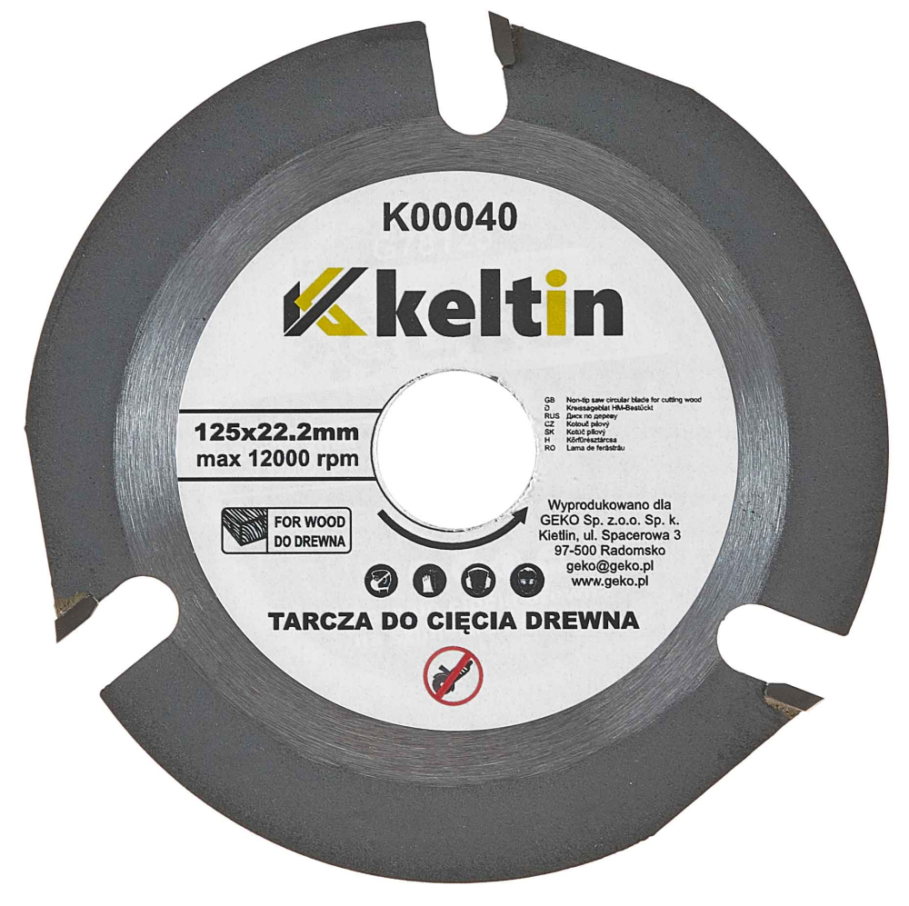 Pílový kotúč s SK plátkami 125 x 3,2 x 22,23mm, 3 zuby, GEKO