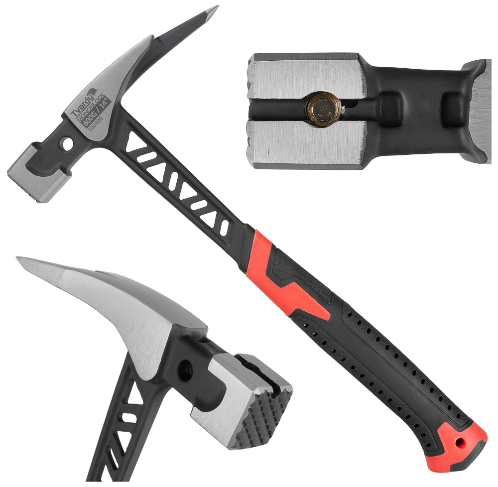 Kladivo tesárske MONOBLOK s antivibračnou rukoväťou 600 g, TVARDY