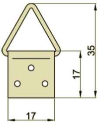 Zvesn oko pre rm obrazov . 4 17x17x35 mm, 100 ks