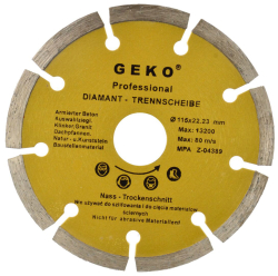 Diamantov� kot�� segmentov� 115 x 22 x 1,9 mm, GEKO