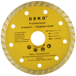 Diamantov� kot�� TURBO 115 x 22 x 1,9 mm, celistv� segment, GEKO