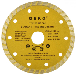 Diamantov kot TURBO 125 x 22 x 2,4 mm, celistv segment, GEKO