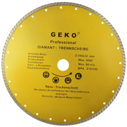 Diamantov kot TURBO 350 x 32 x 3,8 mm, celistv segment, GEKO