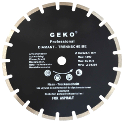 Diamantov� kot�� na bet�n a ASFALT 350 x 25,4 x 3 mm, GEKO PROFI