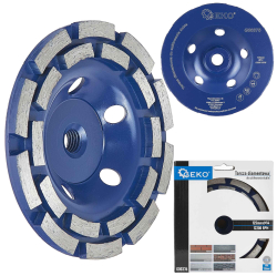 Br�sny diamantov� kot�� 125 x 22 mm dvojradov� so z�vitom M14, GEKO