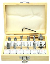 Sada stopkov�ch fr�z do dreva 12-dielna, up�nacia stopka 8 mm, GEKO