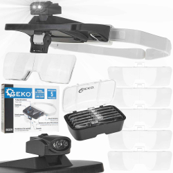 Sada l�p s dr�iakom na hlavu a LED osvetlen�m, GEKO