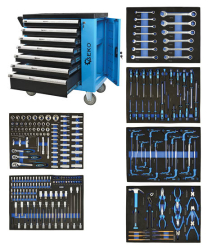 Skrinka na nradie so 7 zsuvkami, vybaven nradm 243 dielov, GEKO