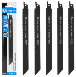 Sada me�ov�ch p�lov�ch listov na kov Bimetal 225 mm 14 TPI, 5 ks do chvostovej p�ly, GEKO