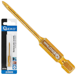 Vrt�k do skla a keramiky 3 mm, 4-brit�, stopka 1/4", GEKO