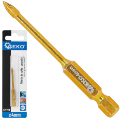 Vrt�k do skla a keramiky 4 mm, 4-brit�, stopka 1/4", GEKO