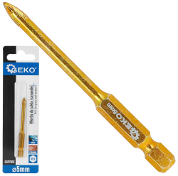 Vrt�k do skla a keramiky 5 mm, 4-brit�, stopka 1/4", GEKO