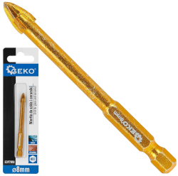 Vrt�k do skla a keramiky 8 mm, 4-brit�, stopka 1/4", GEKO