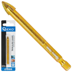 Vrt�k do skla a keramiky 10 mm, 4-brit�, stopka 1/4", GEKO