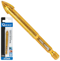 Vrt�k do skla a keramiky 12 mm, 4-brit�, stopka 1/4", GEKO