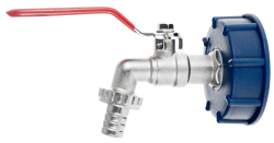 Ventil kovov� pre IBC kontajner 1000 l, z�vit 3/4", v�stup na 1/2" hadicu, GEKO