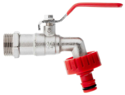 Gu�ov� ventil 3/4", z�vit 1" s plastovou 1/2" r�chlospojkou, GEKO