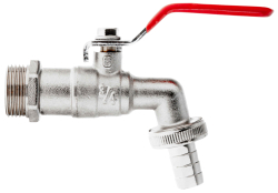 Gu�ov� ventil 3/4", z�vit 1" s koncovkou na 3/4" hadicu, GEKO