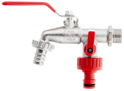 Ventil dvojit� 1/2", z�vit 3/4" s koncovkou na 1/2" hadicu a 1/2" r�chlospojku, GEKO