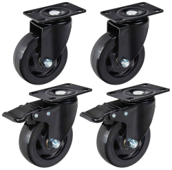 Sada 4 oto�n�ch koliesok 100 mm, nosnos� 120 kg - 2 kolieska s brzdou, GEKO