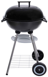 Okr�hly gril na dreven� uhlie s pokrievkou a krytom � priemer ro�tu 39 cm, GEKO