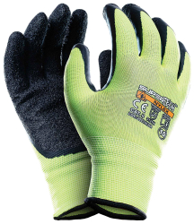 Ochrann� rukavice SUPER TECH NYLEX, �ltozelen� priadza, latexov� dla�, ve�kos� 10, VASKO